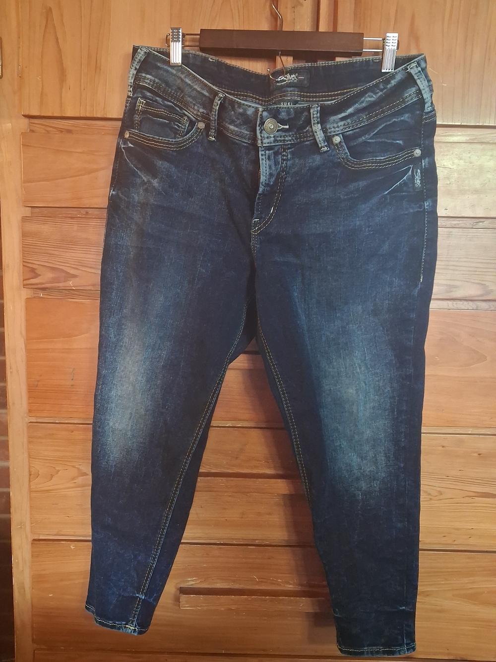 Silver Jeans Dark Blue Ankle Crop Jeans